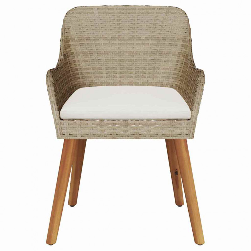 Krzesło Ogrodowe 2 pcs Beżowy 62,5 x 55 x 82 cm polirattan