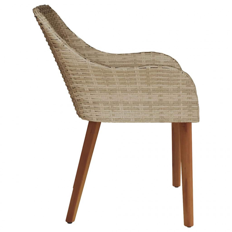 Krzesło Ogrodowe 2 pcs Beżowy 62,5 x 55 x 82 cm polirattan