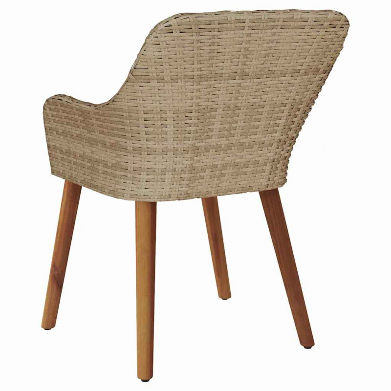 Krzesło Ogrodowe 2 pcs Beżowy 62,5 x 55 x 82 cm polirattan