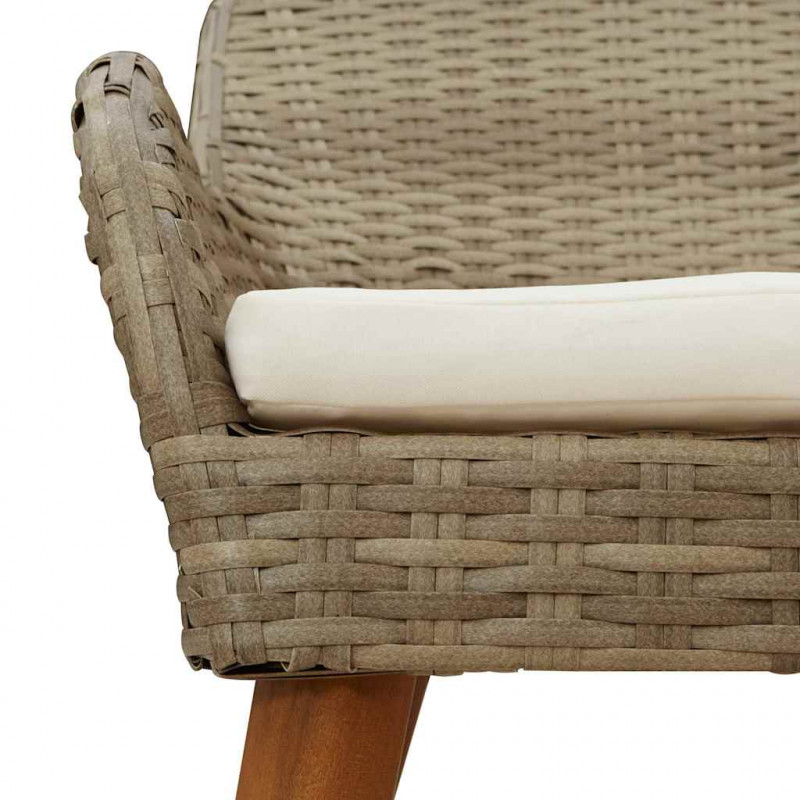 Krzesło Ogrodowe 2 pcs Beżowy 62,5 x 55 x 82 cm polirattan