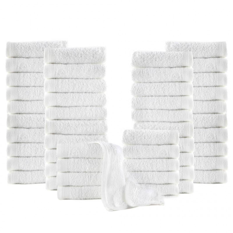 Ręczniki hotelowe, 50 szt., bawełna, 350 g/m², 30x30 cm, białe