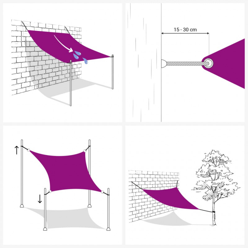 Prostokątny żagiel ogrodowy, tkanina Oxford, 2x3,5 m, niebieski