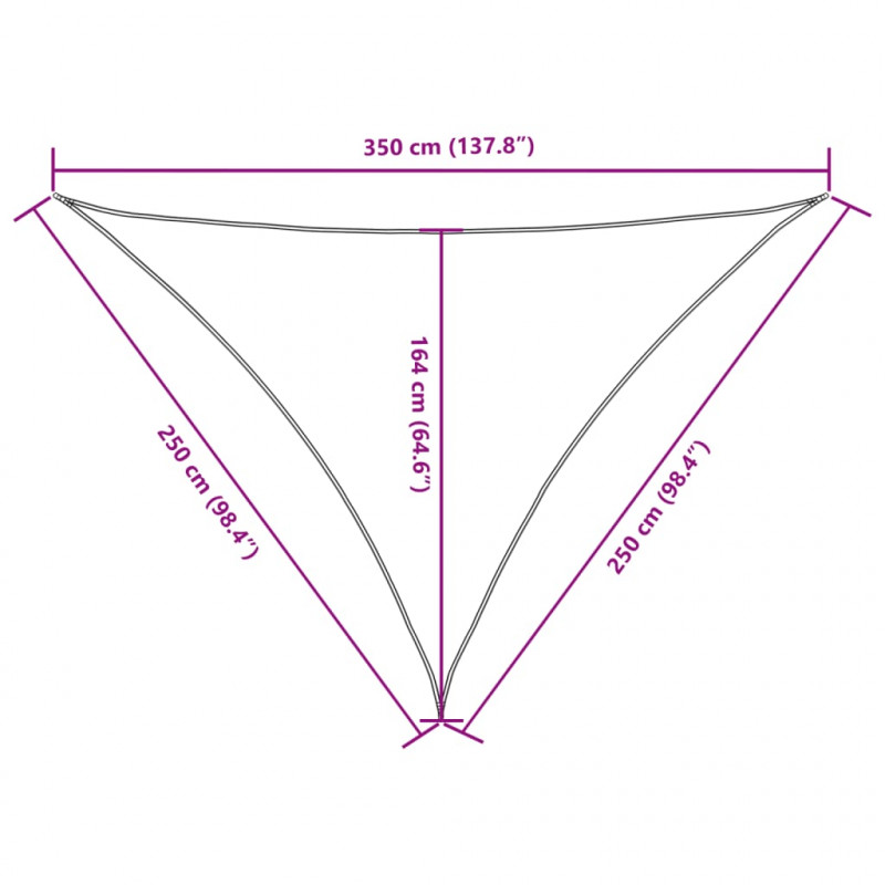 Żagiel ogrodowy, tkanina Oxford, trójkątny 2,5x2,5x3,5 m, żółty