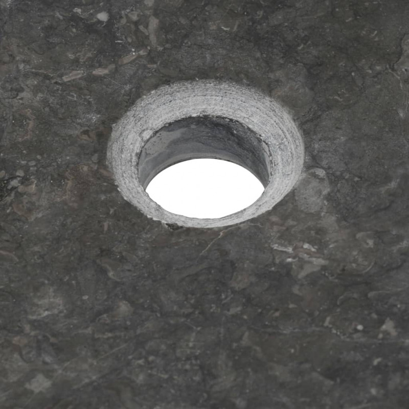 Umywalka, 50 x 35 x 12 cm, marmurowa, czarna