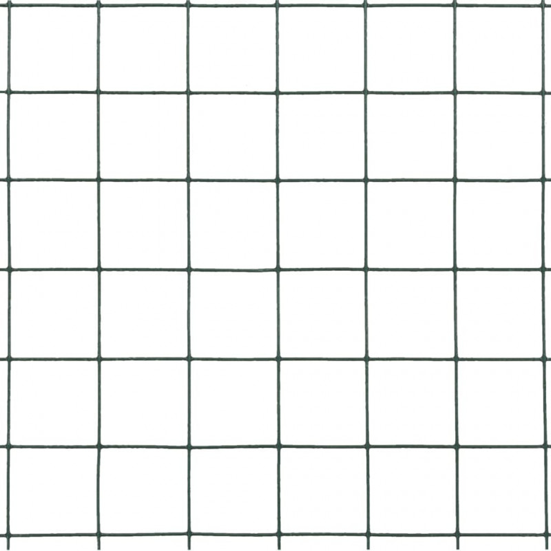 Ogrodzenie z siatki, stal i PVC, 10x1,5 m, zielone
