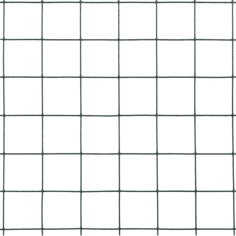 Ogrodzenie z siatki, stal i PVC, 25x0,5 m, zielone