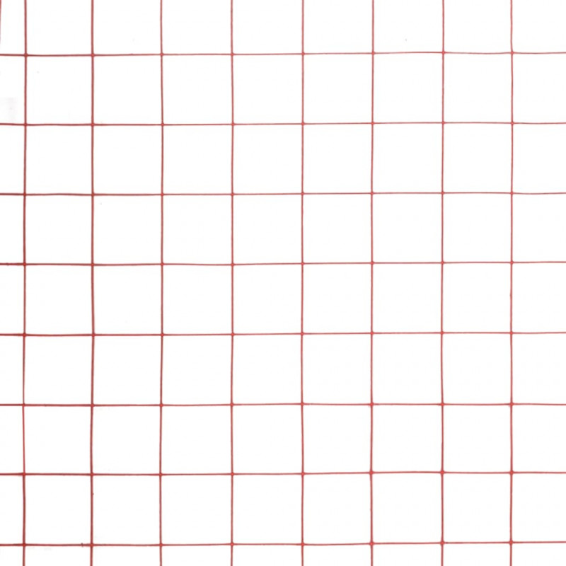 Ogrodzenie z siatki, stal i PVC, 25x1 m, czerwone