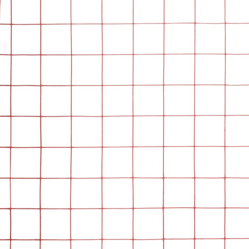 Ogrodzenie z siatki, stal i PVC, 25x1 m, czerwone