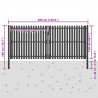 Brama ogrodowa stalowa 400x150 cm antracytowa