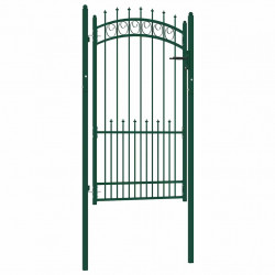 Brama ogrodzeniowa EMMEN z kolcami stalowa 104x134,5 cm zielona