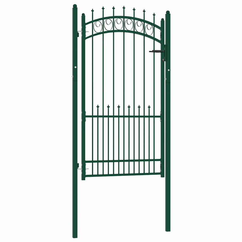 Brama ogrodzeniowa EMMEN z kolcami stalowa 104x134,5 cm zielona
