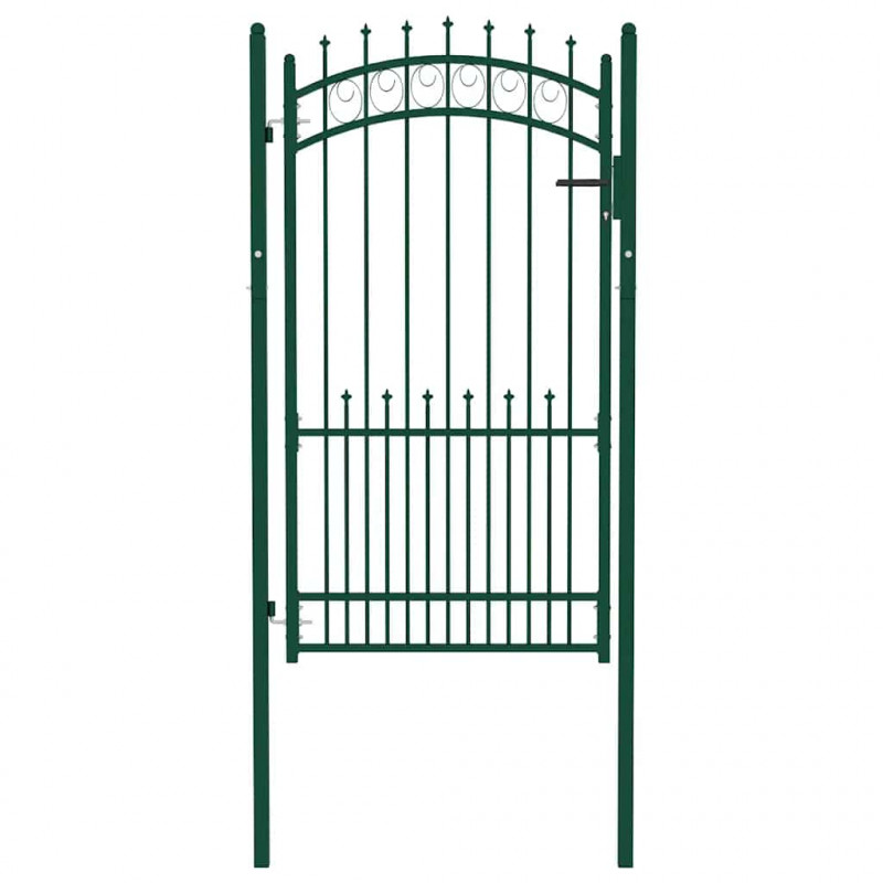 Brama ogrodzeniowa EMMEN z kolcami stalowa 104x134,5 cm zielona