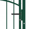 Brama ogrodzeniowa EMMEN z kolcami stalowa 104x134,5 cm zielona