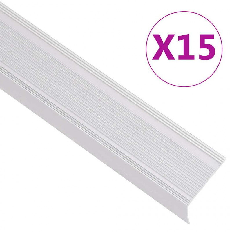 Listwy schodowe w kształcie litery L 15 szt. Aluminium 100 cm