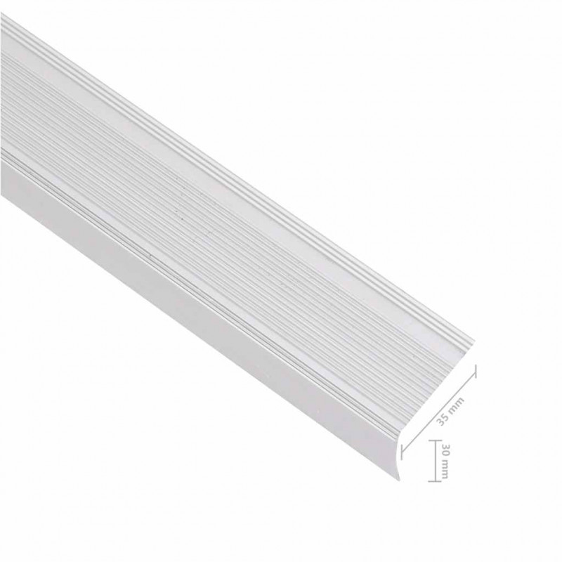 Listwy schodowe w kształcie litery L 15 szt. Aluminium 100 cm