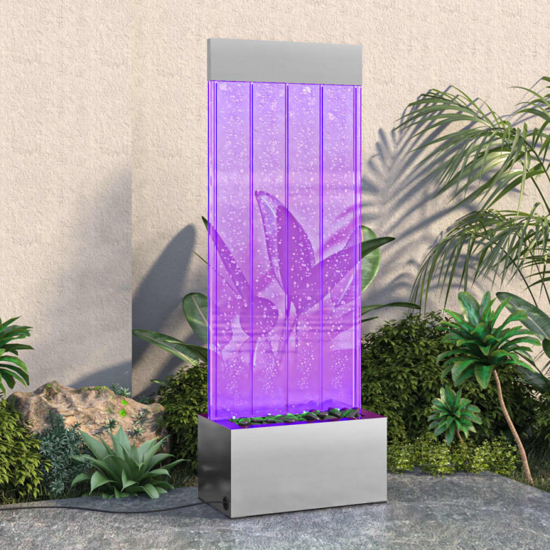 Lampa wodna z LED RGB, stal nierdzewna i akryl, 110 cm