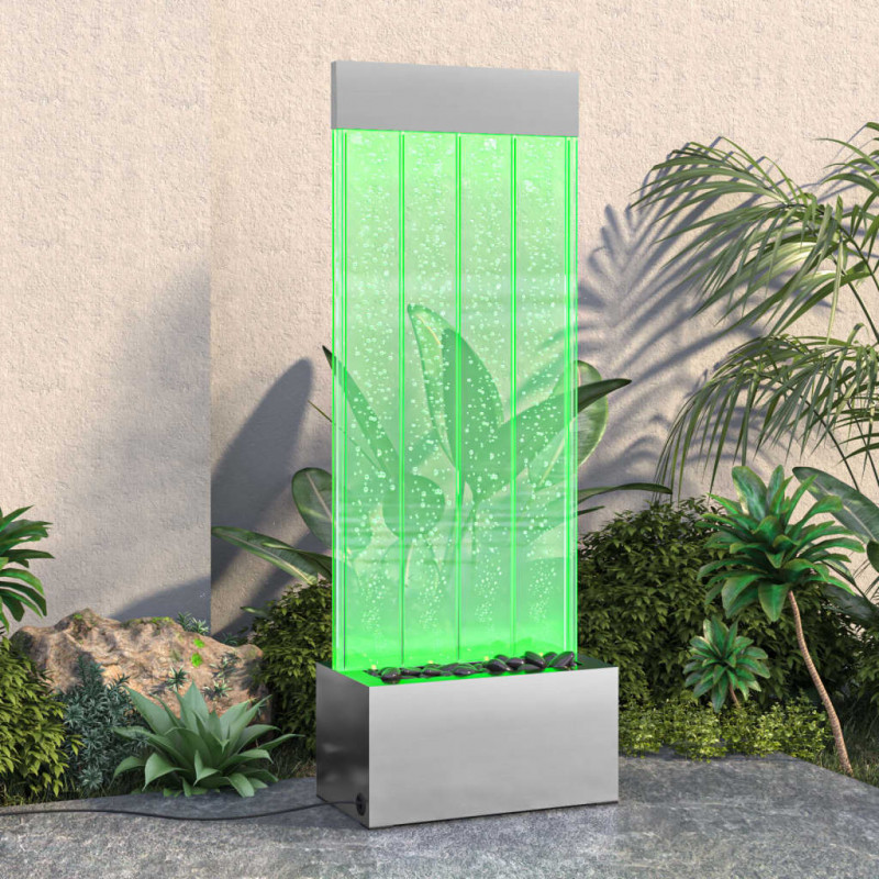Lampa wodna z LED RGB, stal nierdzewna i akryl, 110 cm