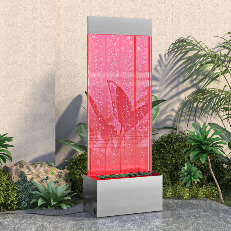 Lampa wodna z LED RGB, stal nierdzewna i akryl, 110 cm
