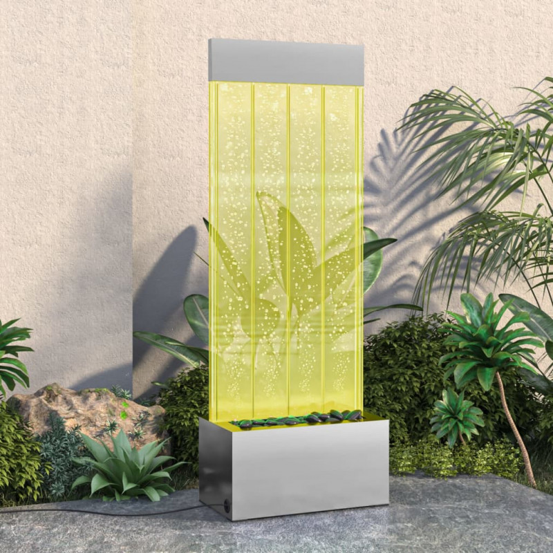 Lampa wodna z LED RGB, stal nierdzewna i akryl, 110 cm
