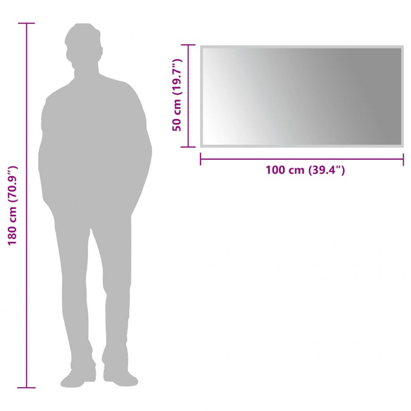 Lustro łazienkowe z LED, 100x50cm