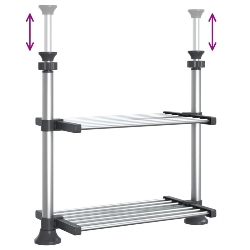 Regał do kuchni, 50x25x(50-70)cm, aluminium