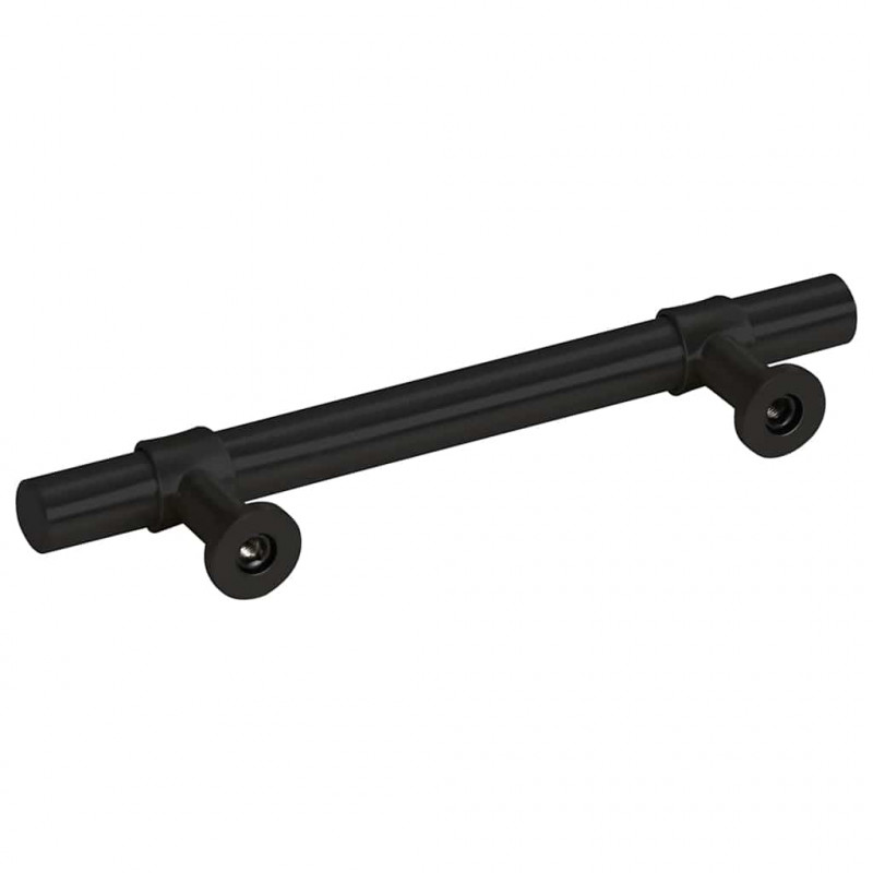 Uchwyty do szafek, 10 szt., czarne, 96 mm, stal nierdzewna