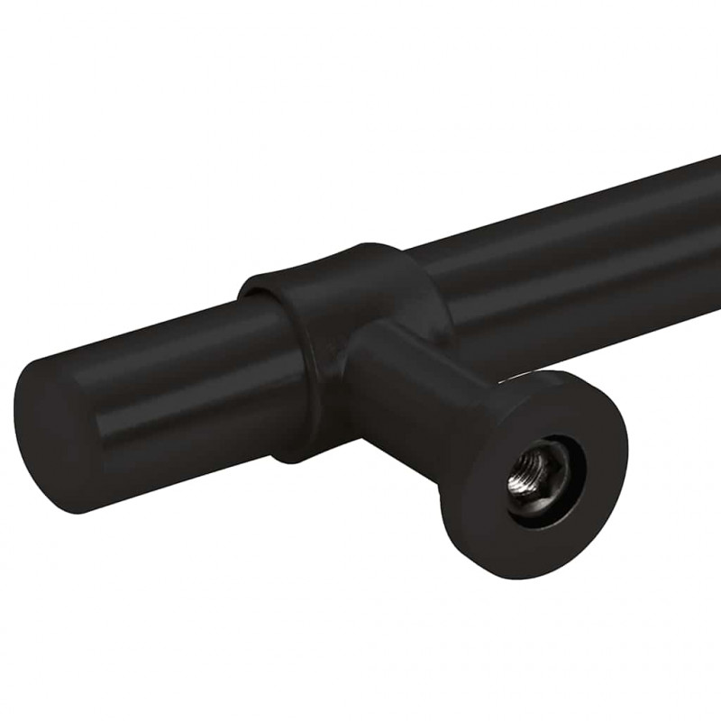 Uchwyty do szafek, 10 szt., czarne, 96 mm, stal nierdzewna