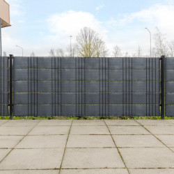 Parawany balkonowe, 5 szt., antracytowe, 255x19 cm, rattan PE