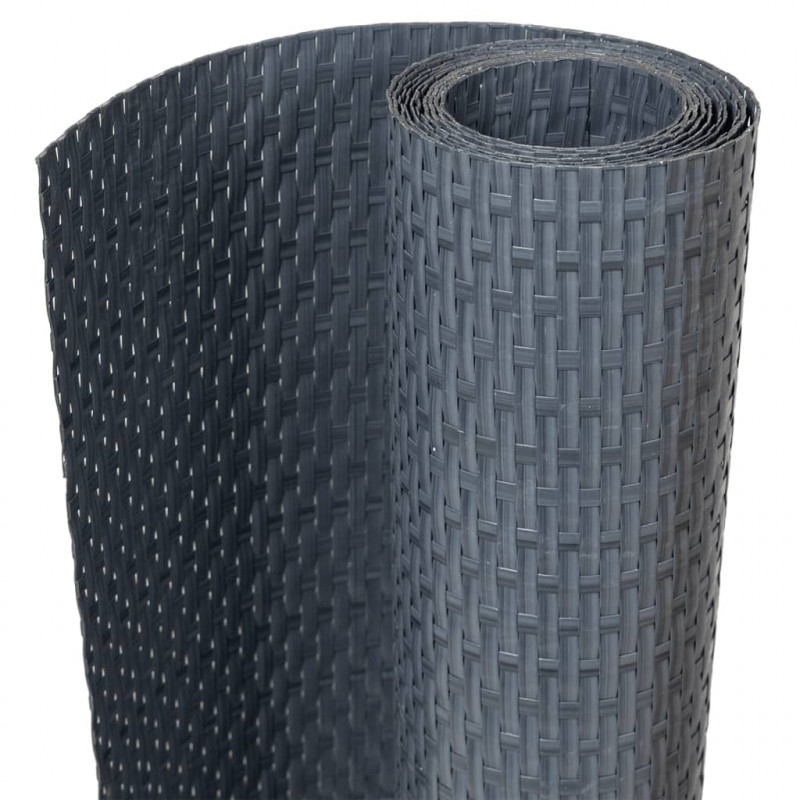 Parawany balkonowe, 5 szt., antracytowe, 255x19 cm, rattan PE