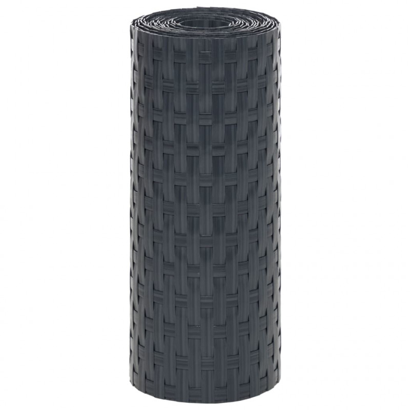 Parawany balkonowe, 5 szt., antracytowe, 255x19 cm, rattan PE