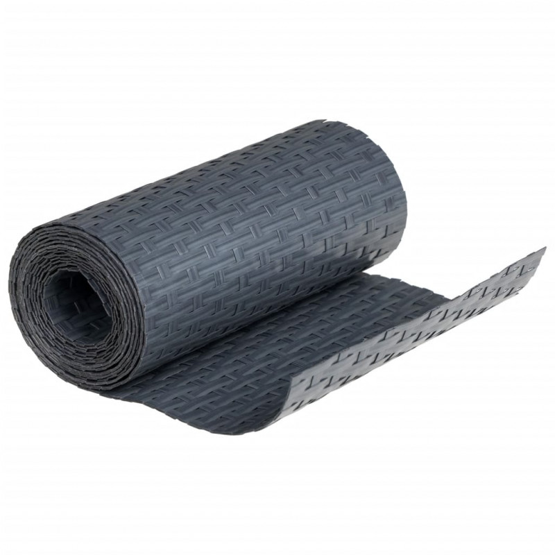 Parawany balkonowe, 5 szt., antracytowe, 255x19 cm, rattan PE