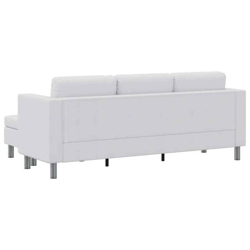 Sofa 3-osobowa, skóra syntetyczna, biała