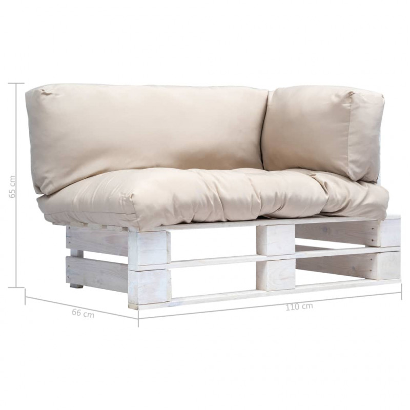 Sofa ogrodowa z palet z piaskowymi poduszkami, sosna