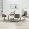 Obrotowe krzesła stołowe, 4 szt., jasnoszare, obite tkaniną