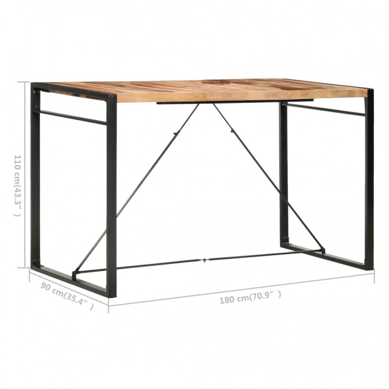 Stolik barowy, 180x90x110 cm, lite drewno akacjowe
