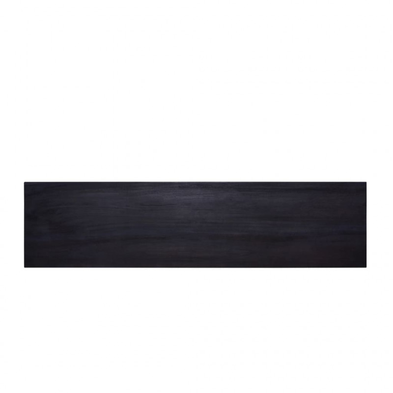 Stolik typu konsola, czarny, 120x30x75cm, lite drewno mahoniowe
