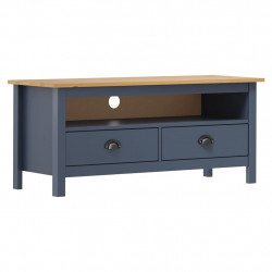 Szafka TV Hill, szara, 110x40x47 cm, lite drewno sosnowe