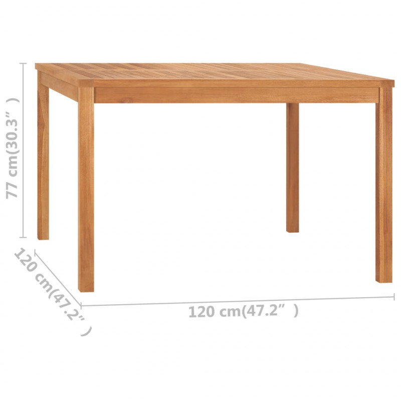 9-częściowy zestaw obiadowy do ogrodu, 120x120 cm, lite drewno tekowe