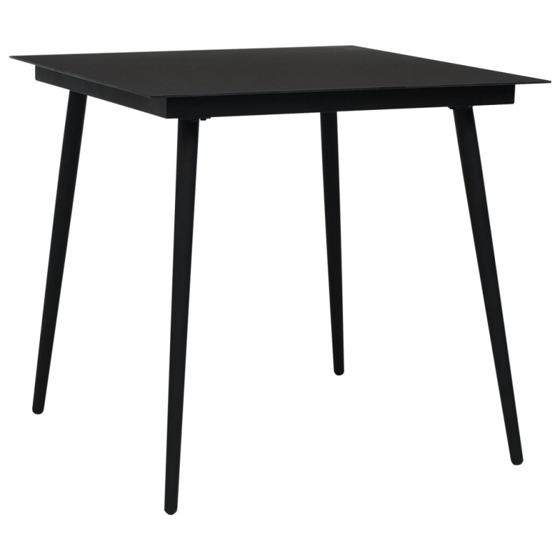 3-częściowy zestaw mebli ogrodowych, rattan PVC, czarny