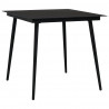 3-częściowy zestaw mebli ogrodowych, rattan PVC, czarny