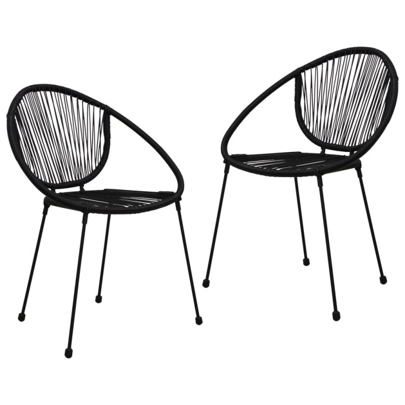 3-częściowy zestaw mebli ogrodowych, rattan PVC, czarny