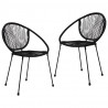 3-częściowy zestaw mebli ogrodowych, rattan PVC, czarny