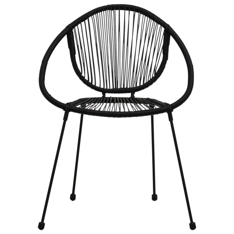 3-częściowy zestaw mebli ogrodowych, rattan PVC, czarny