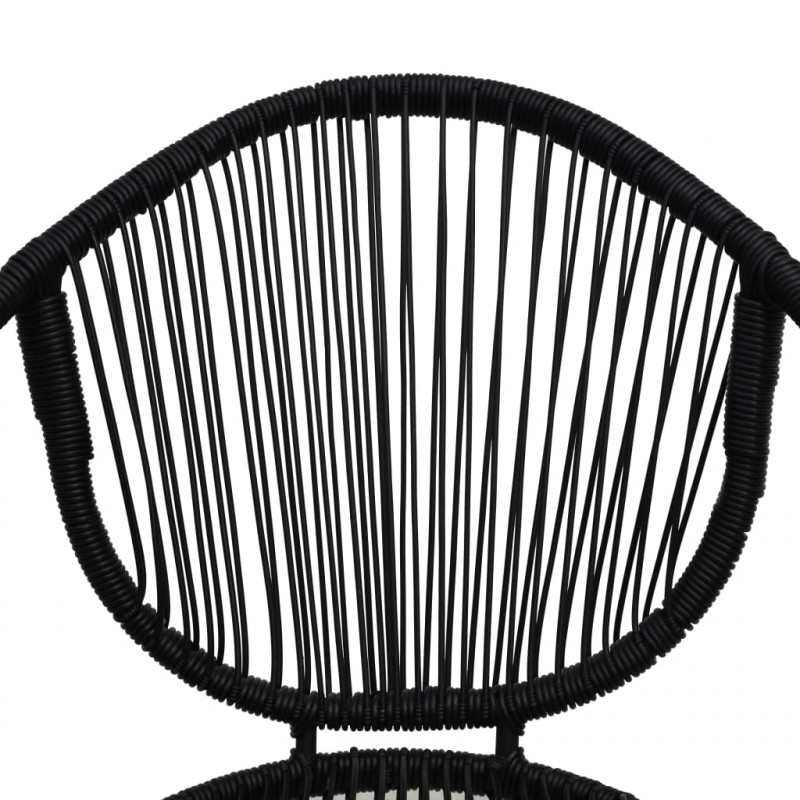 3-częściowy zestaw mebli ogrodowych, rattan PVC, czarny