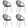 5-cz. zestaw mebli ogrodowych, rattan PVC, czarny