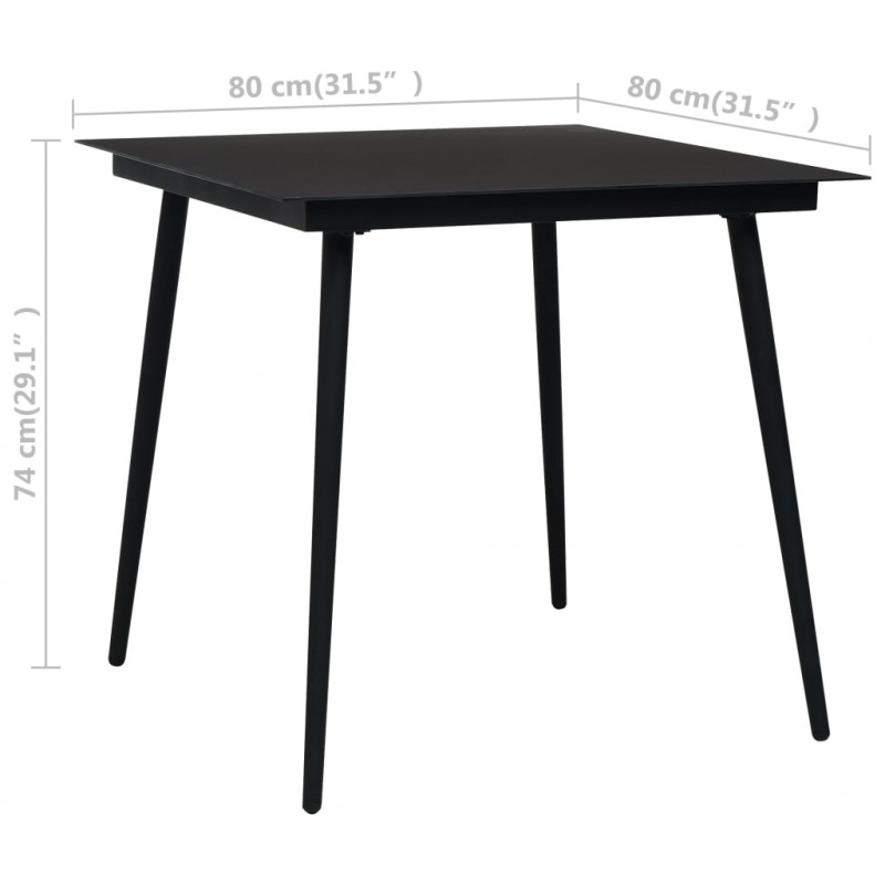 5-cz. zestaw mebli ogrodowych, rattan PVC, czarny