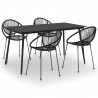 5-cz. zestaw mebli ogrodowych, rattan PVC, czarny