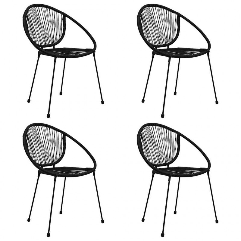 5-cz. zestaw mebli ogrodowych, rattan PVC, czarny