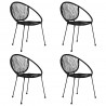 5-cz. zestaw mebli ogrodowych, rattan PVC, czarny
