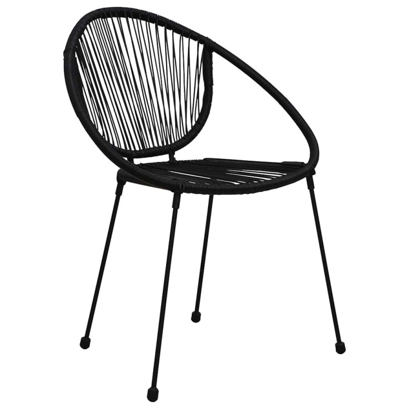 5-cz. zestaw mebli ogrodowych, rattan PVC, czarny